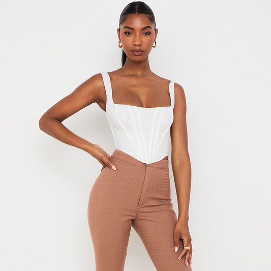 Askılı Kare Yaka Crop Korse